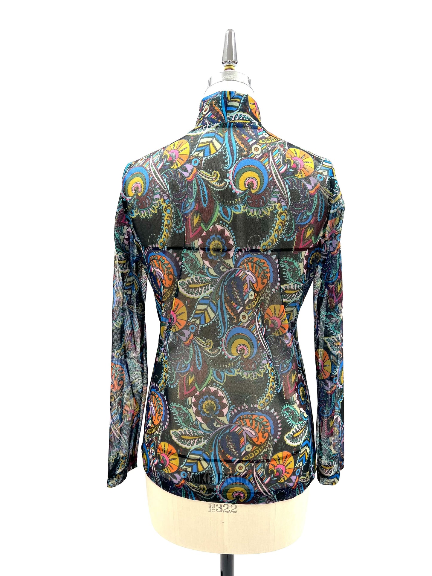 a/  " フラワーペーズリーメッシュTシャツ