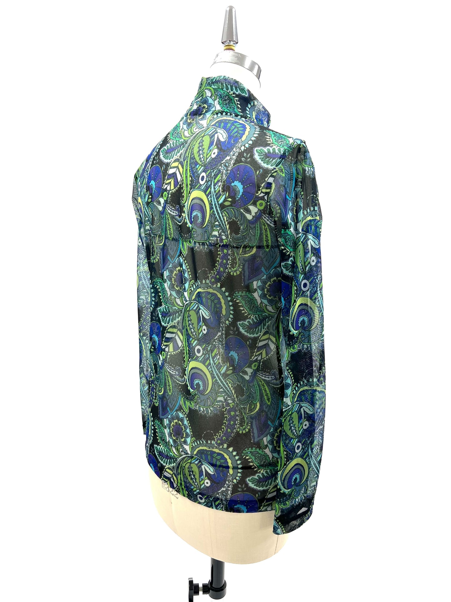 a/  " フラワーペーズリーメッシュTシャツ