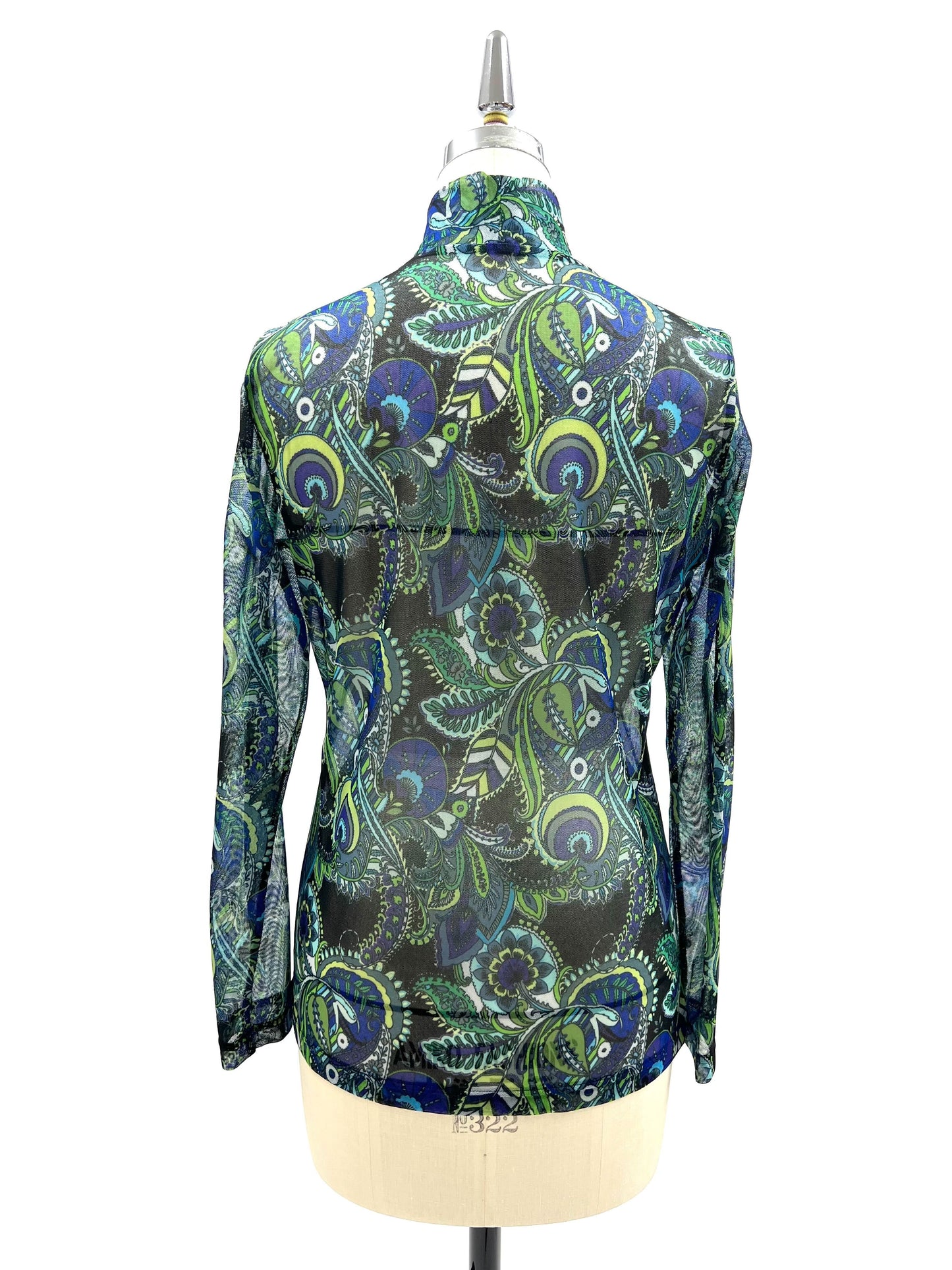 a/  " フラワーペーズリーメッシュTシャツ