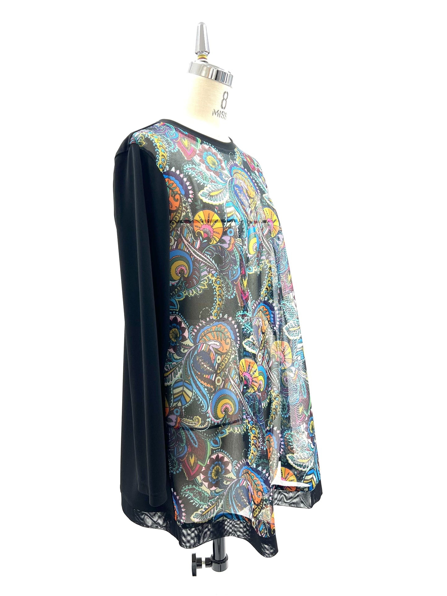 a/  " フラワーペーズリーメッシュシャツ