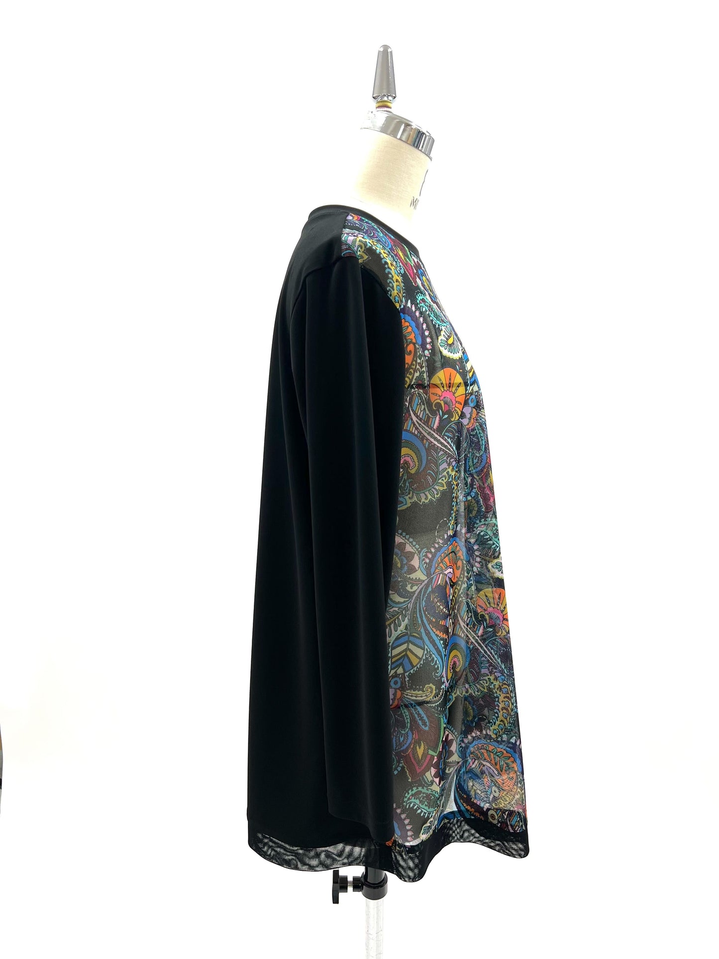 a/  " フラワーペーズリーメッシュシャツ