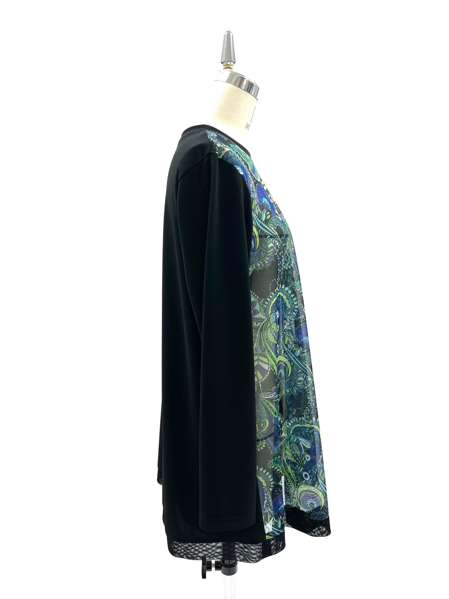 a/  " フラワーペーズリーメッシュシャツ