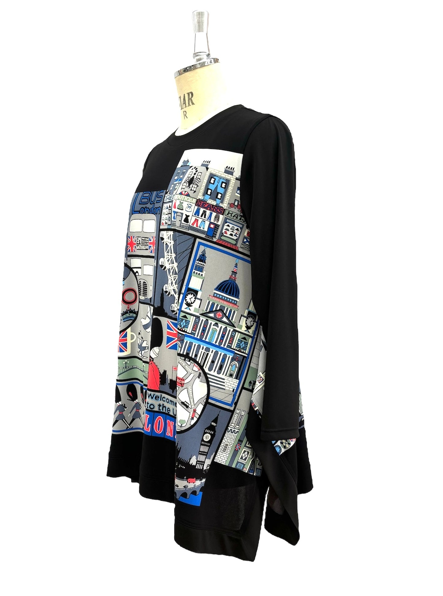 b/  " ロンドンブロックプリントシャツ c/#Black