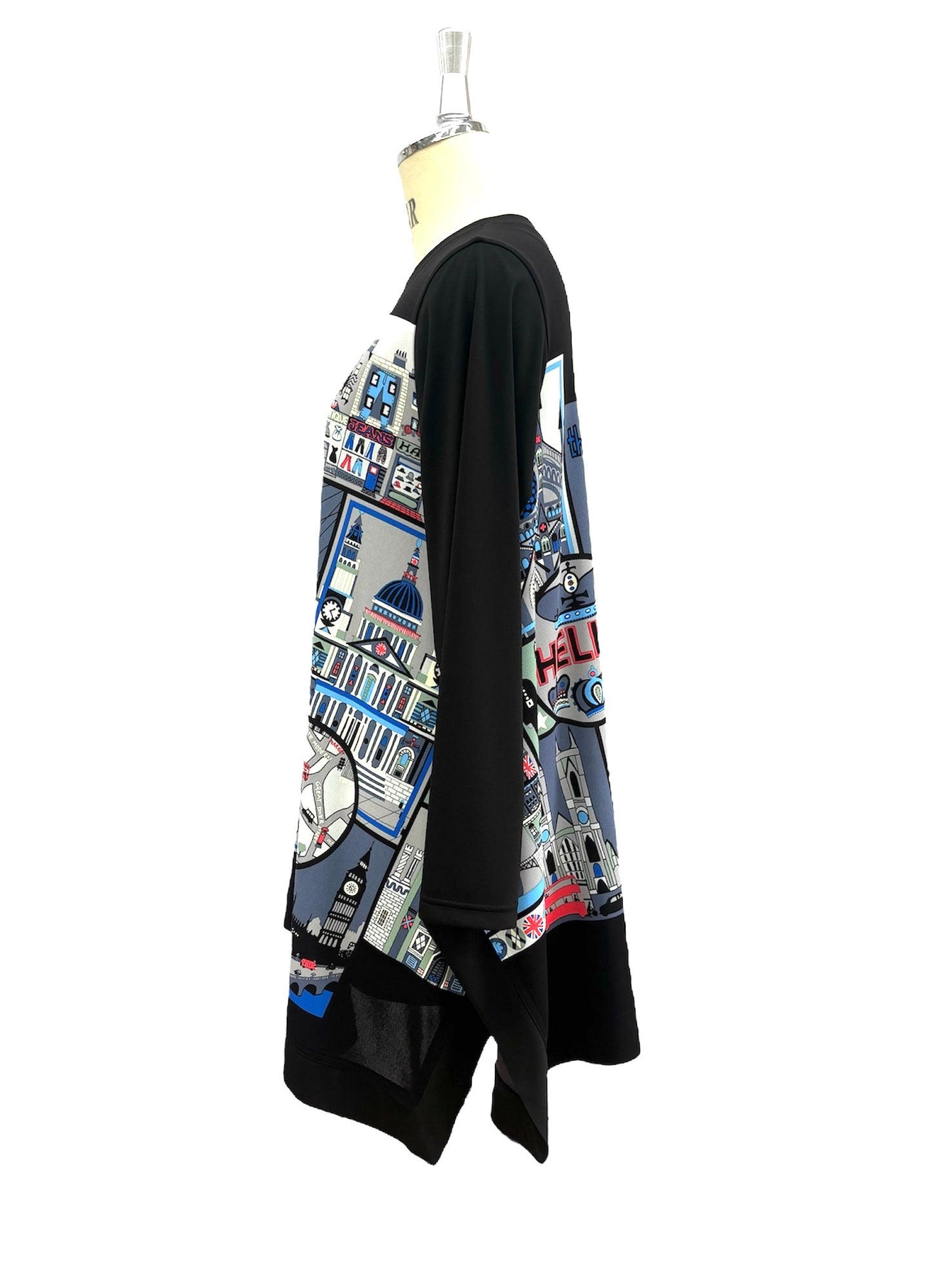 b/  " ロンドンブロックプリントシャツ c/#Black