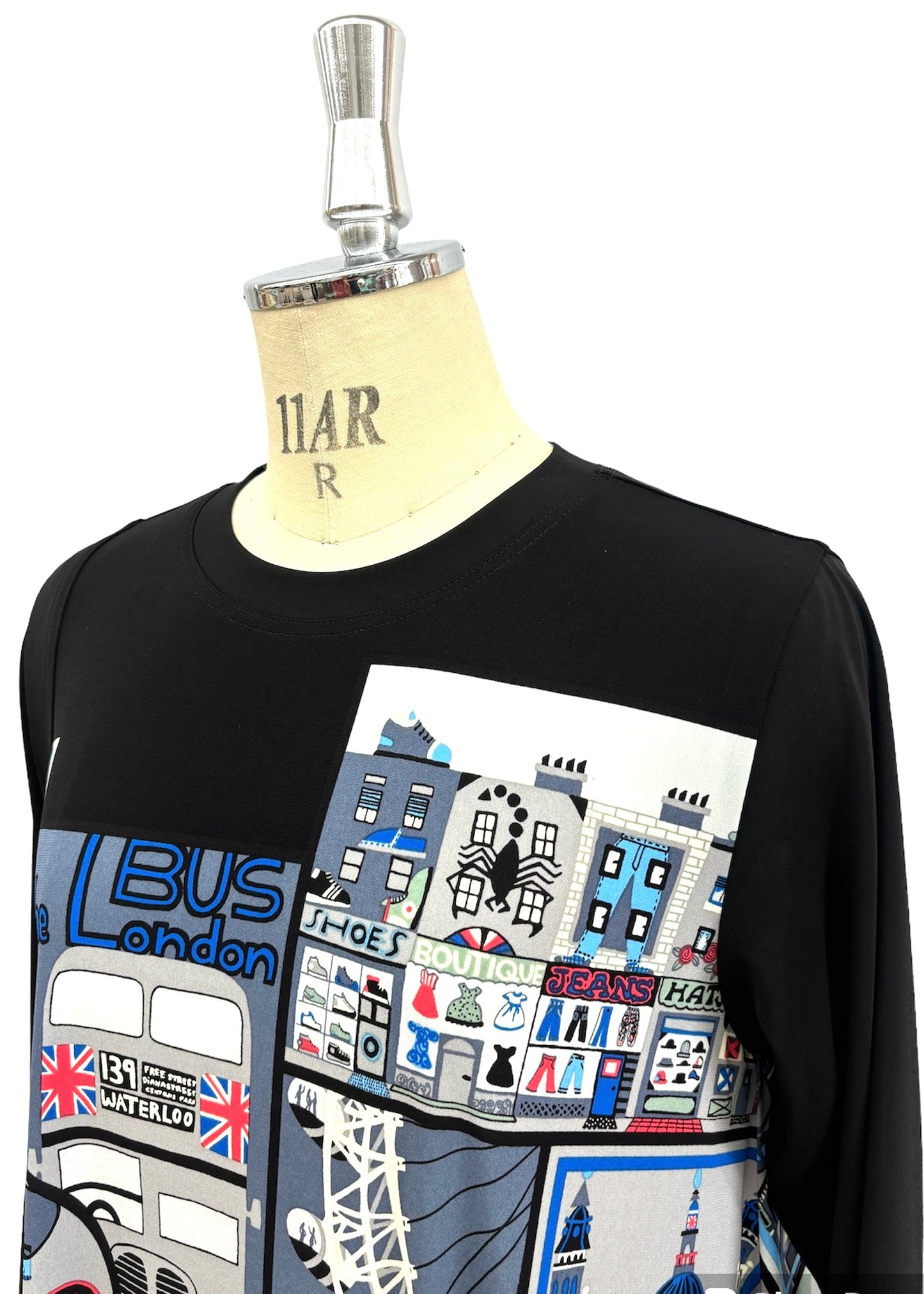 b/  " ロンドンブロックプリントシャツ c/#Black