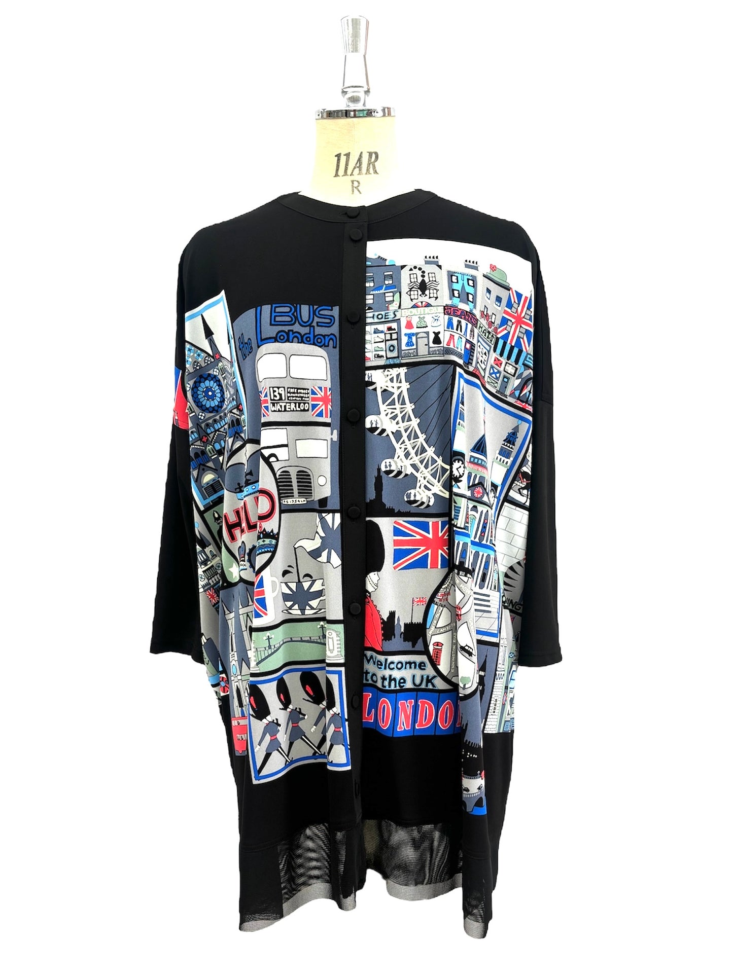 b/  " ロンドンブロックプリントブラウス c/#Black