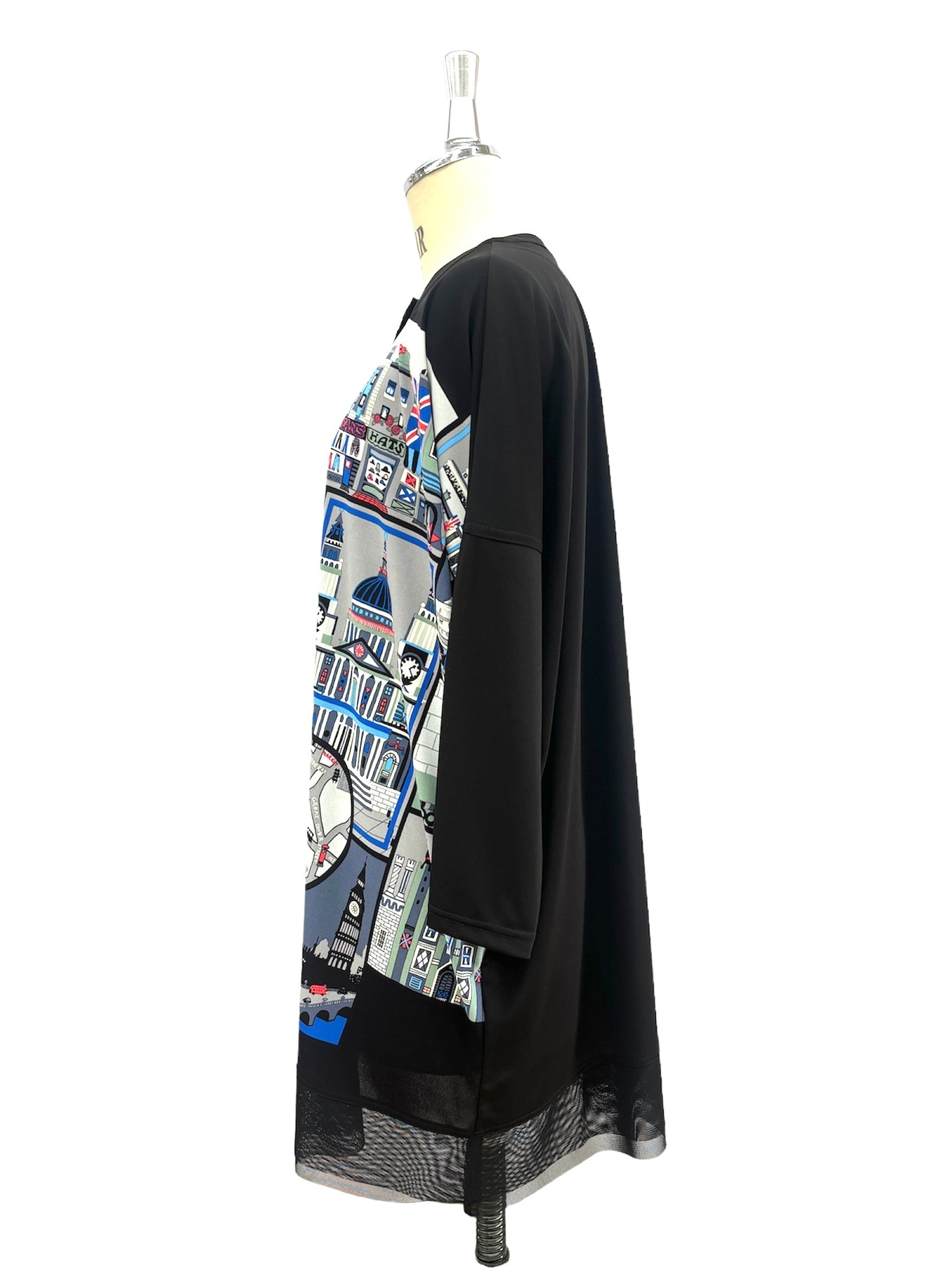 b/  " ロンドンブロックプリントブラウス c/#Black