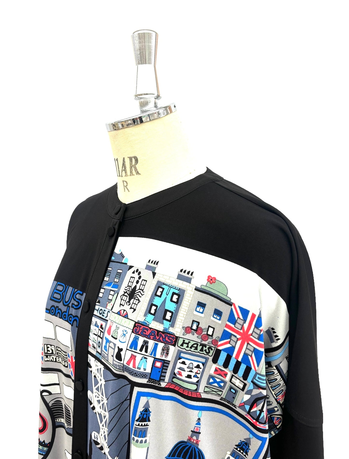 b/  " ロンドンブロックプリントブラウス c/#Black