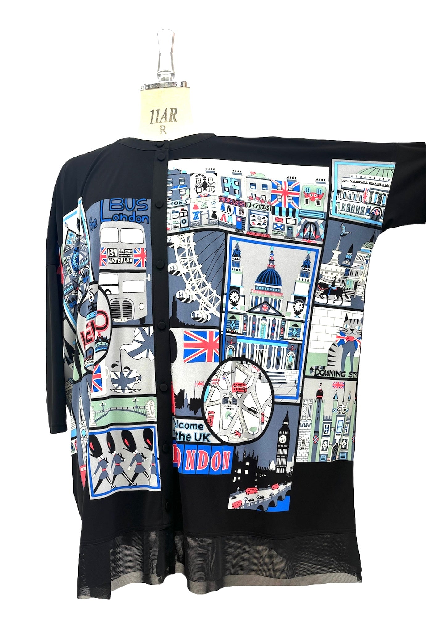 b/  " ロンドンブロックプリントブラウス c/#Black