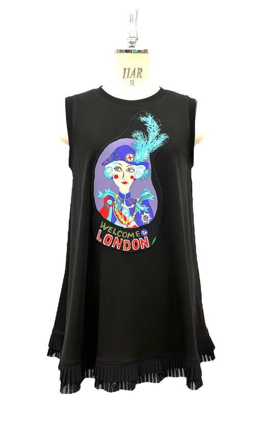 a /  "  London London  ロンドンアップリケ 別注ジレ 王女