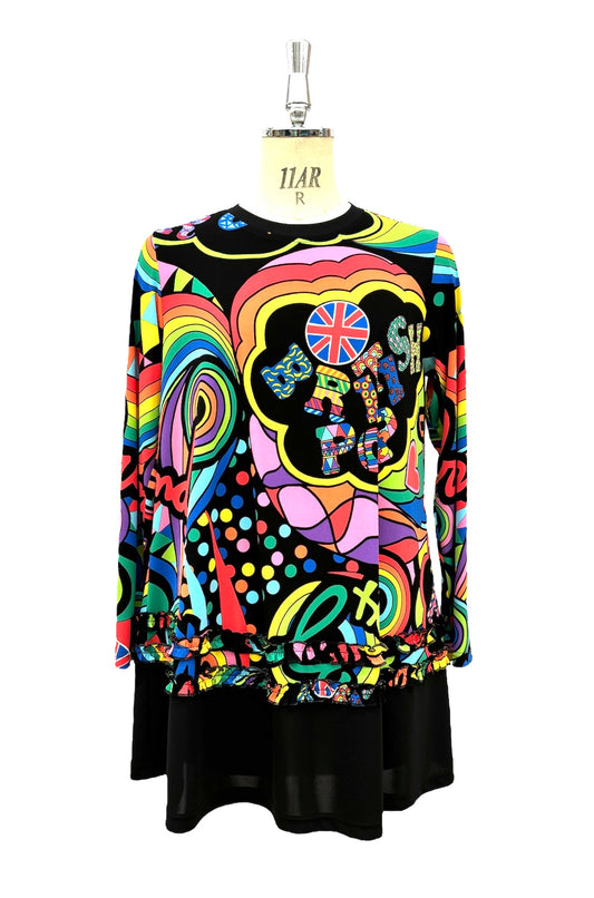 a/  "  London London ポップアート Tシャツ  BLACK