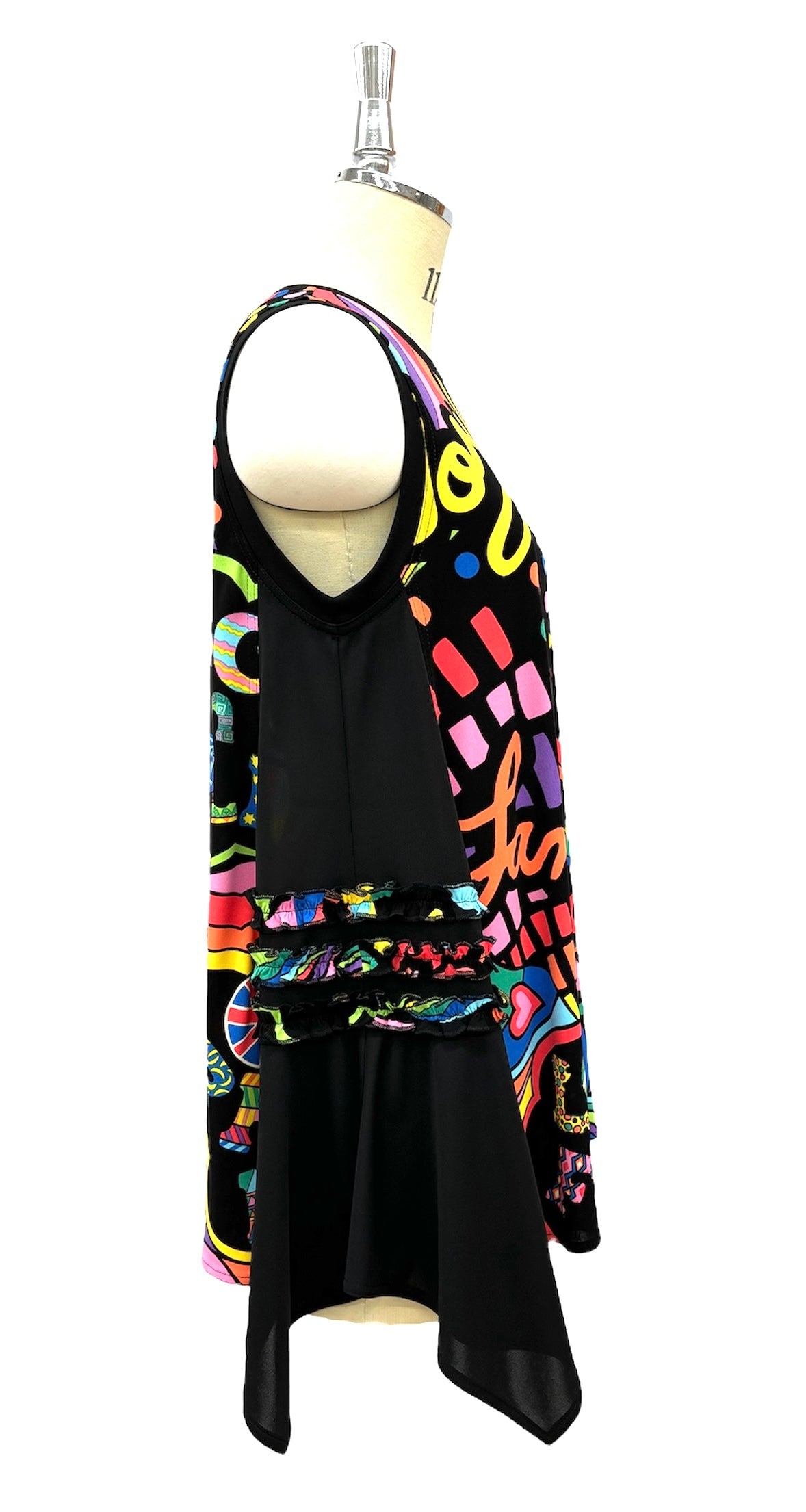 a/  "  London London ポップアート ジレOP  BLACK