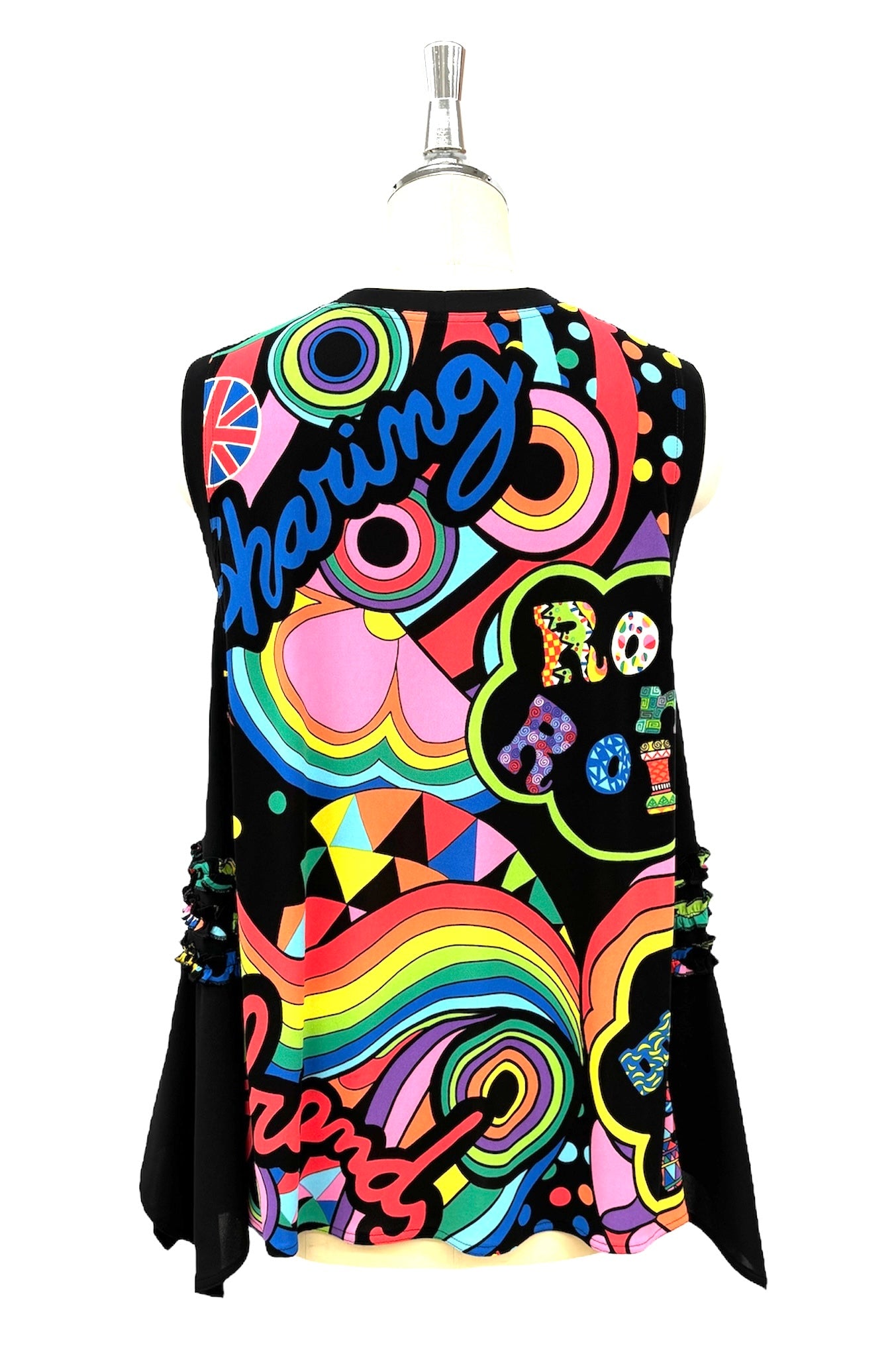 a/  "  London London ポップアート ジレOP  BLACK