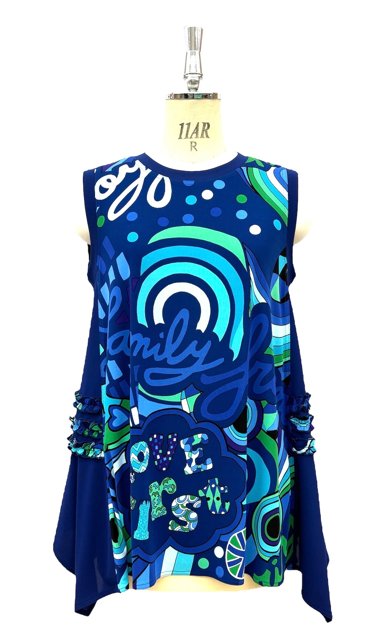 a/  "  London London ポップアート ジレOP  BLUE