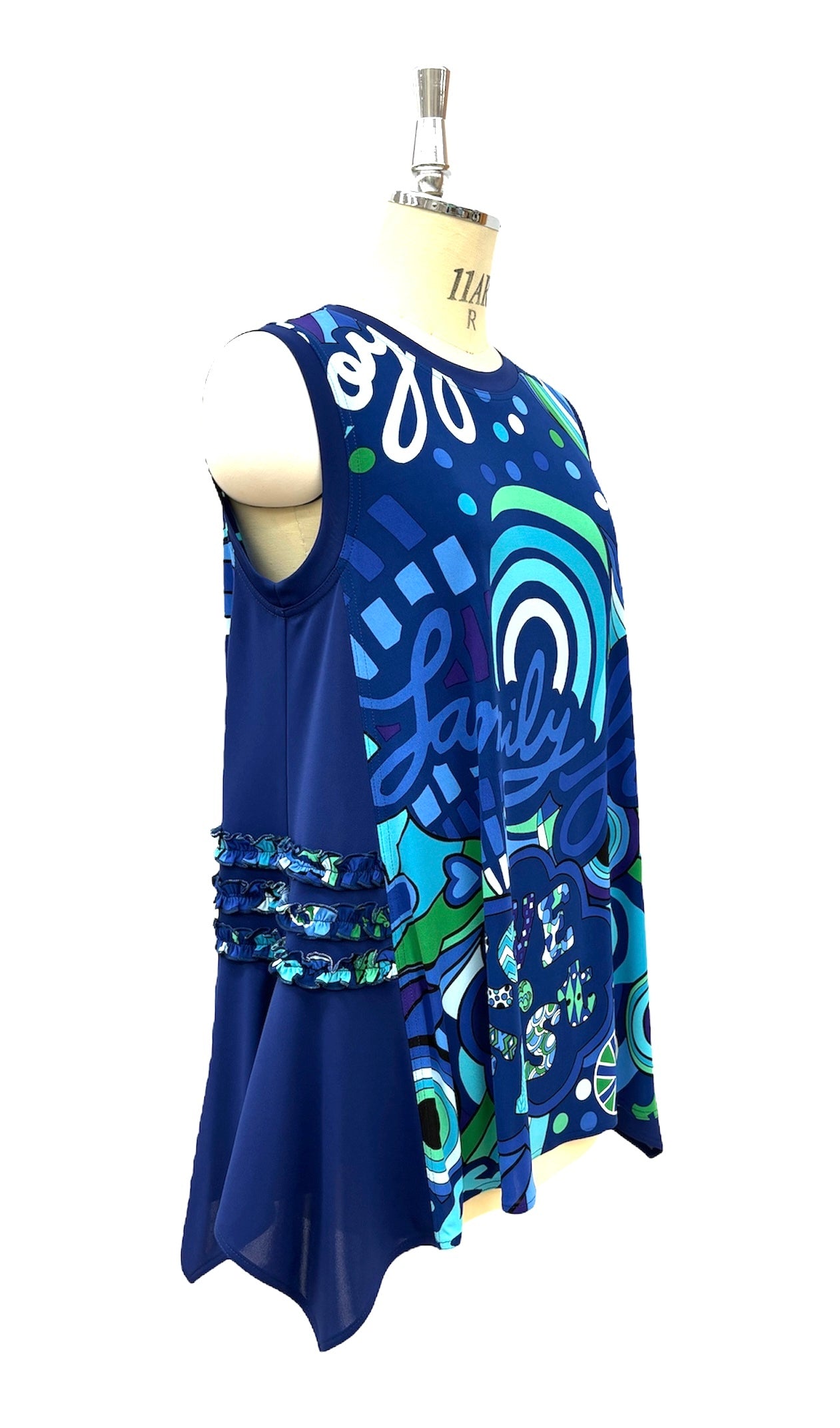 a/  "  London London ポップアート ジレOP  BLUE