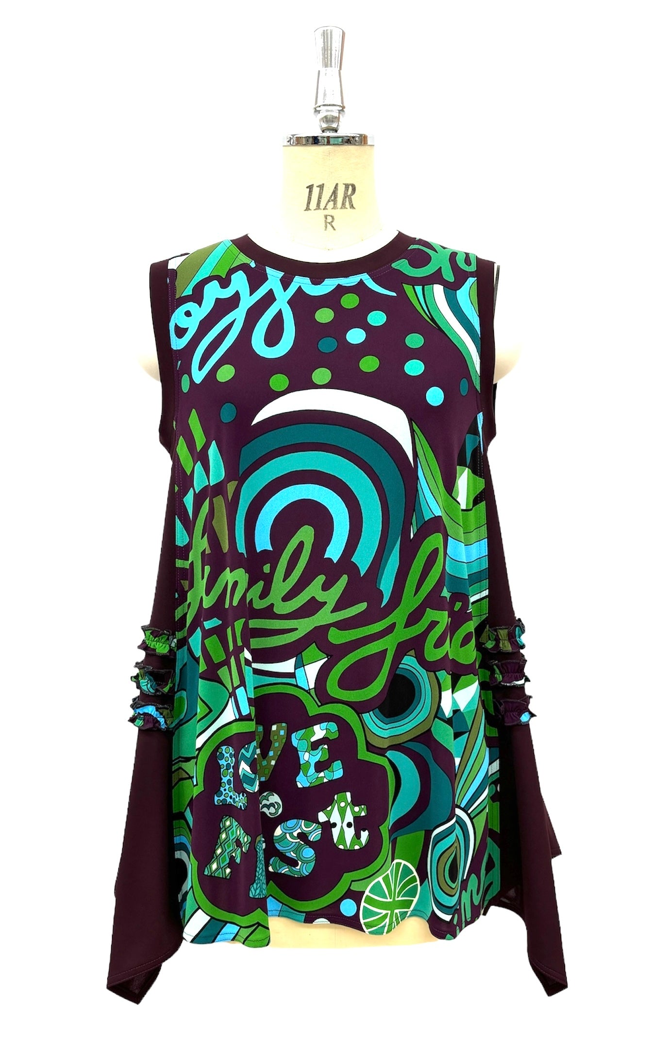 a/  " London London ポップアート ジレOP  DARK RED