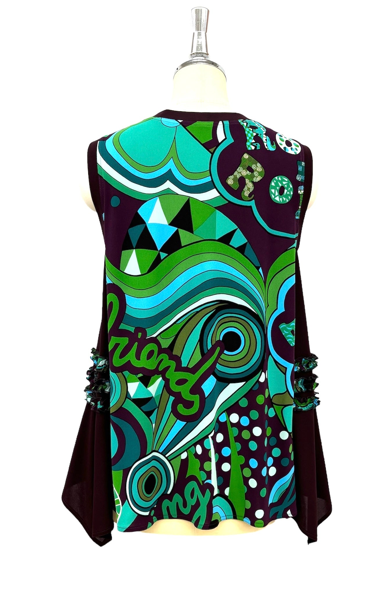 a/  " London London ポップアート ジレOP  DARK RED