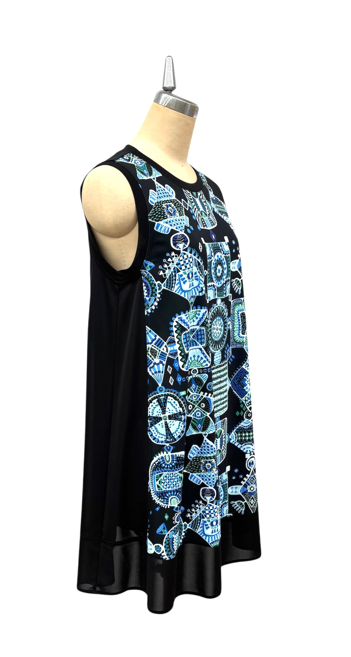 b "NEW ARRIVAL BRITISH ジオメトリーボーダー ジレ BLACK