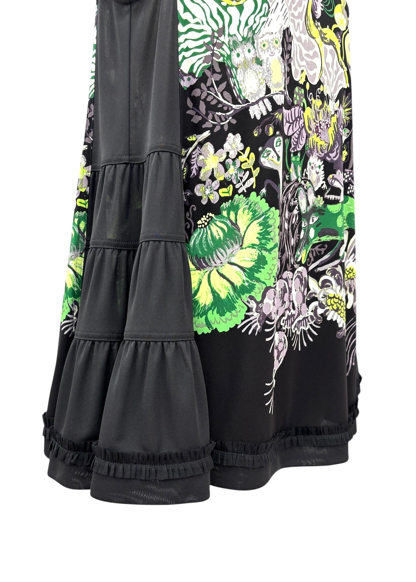 a "NEW ARRIVAL BRITISH Happy Forest ボーダー ジレ BLACK*GREEN