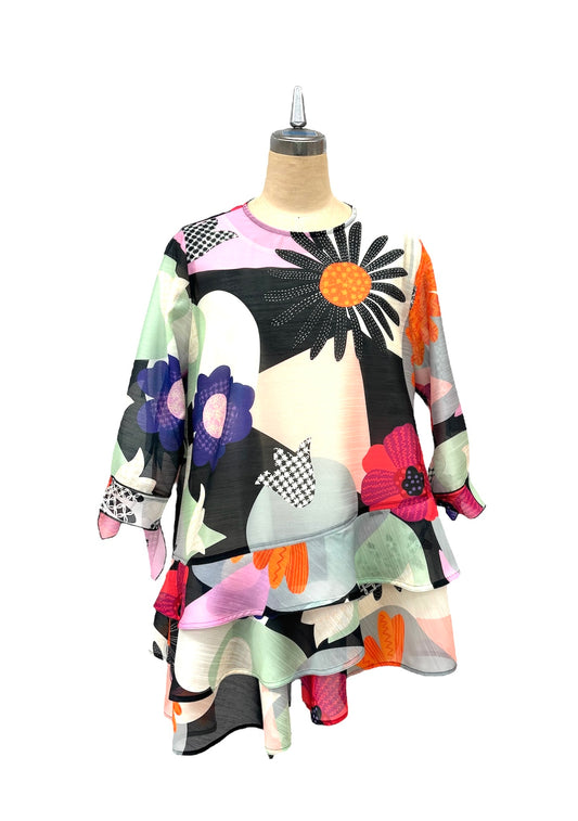 b "NEW ARRIVAL   BRITISH 　 ﾌﾗﾜｰﾌｧﾝﾀｼﾞｰｸﾛｽ　SH  BLACK