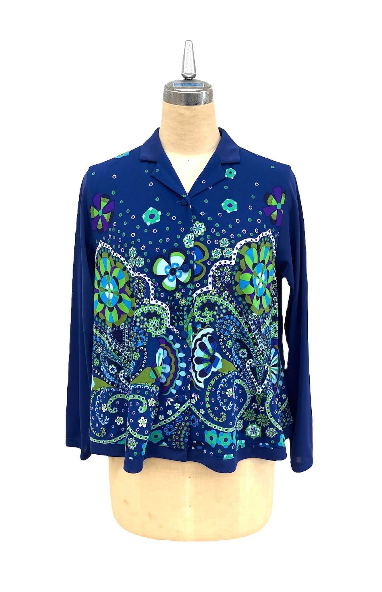 新品　TOKUKO 1er VOL　トクコ　コート　総柄　海賊　ブルー系　水色 TOKUKO 1er VOL】ダウンコート ポップイラスト 高級百貨店