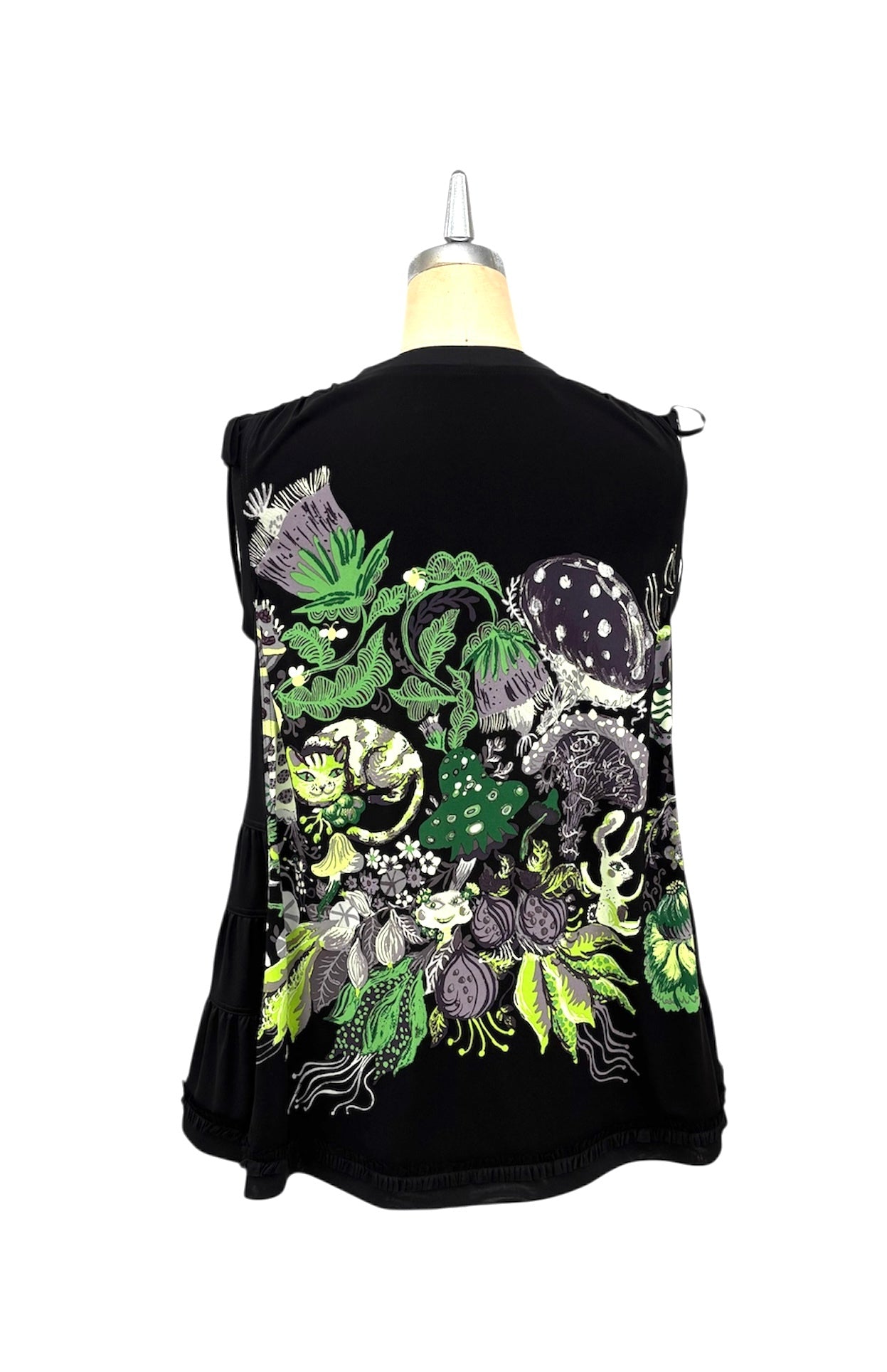 a "NEW ARRIVAL   BRITISH 　Happy Forest  ﾎﾞｰﾀﾞｰ　ジレ BLACK＊GREEN
